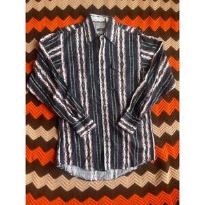 Vintage 90s Aztec Print Pearl Snap Cumberland Outfitters sz M